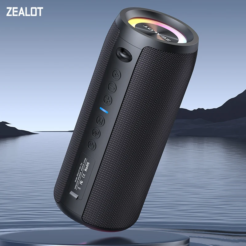 ZEALOT-S51Pro 40 W Hochleistungs-Bluetooth-Lautsprecher, 3D-Stereo-Bass-Bluetooth-Lautsprecher, tragbar, IPX5 wasserdicht, geeignet für TWS Boom Box