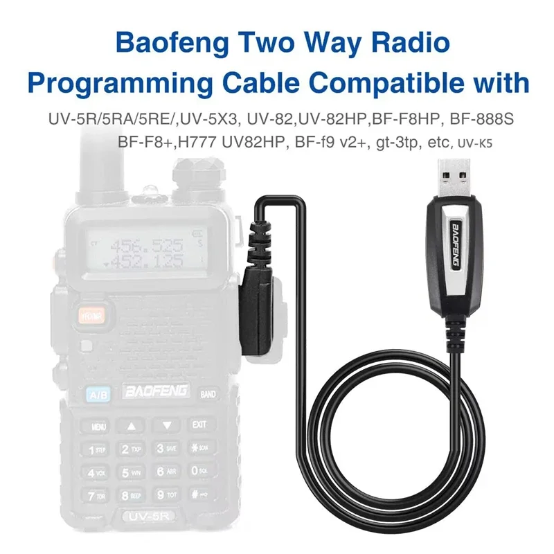 USB-Programmierkabel mit CD für Baofeng UV-5R/82/888S/UV-S9PLUS/UV-13/16/17/21 Pro und Quansheng UV-K5/5R Plus Walkie Talkie Image