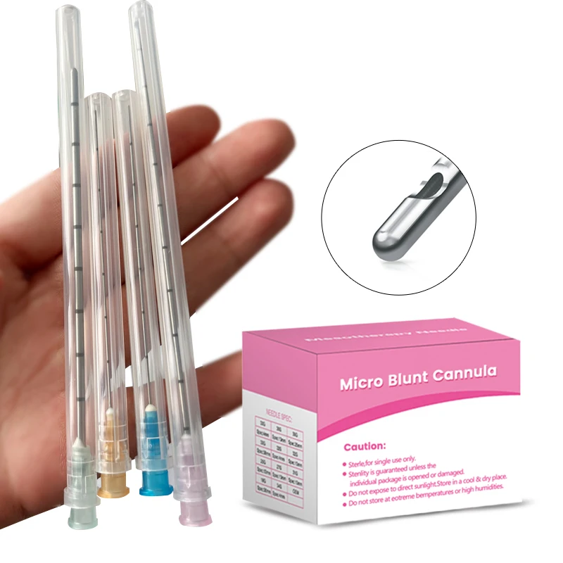 Bluntkanüle mit Mikrospitze für Füllstoff, 18 G, 20 G, 21 G, 22 G, 25 G, 27 G, 30 G, 25/38/50/70 mm, sterile Einweg-Spritzennadel