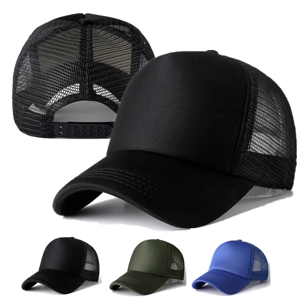 Unisex Cap Casual Plain Mesh Baseball Cap verstellbare Snapback Hüte für Frauen Männer Hip Hop Trucker Cap Streetwear Papa Hut Image