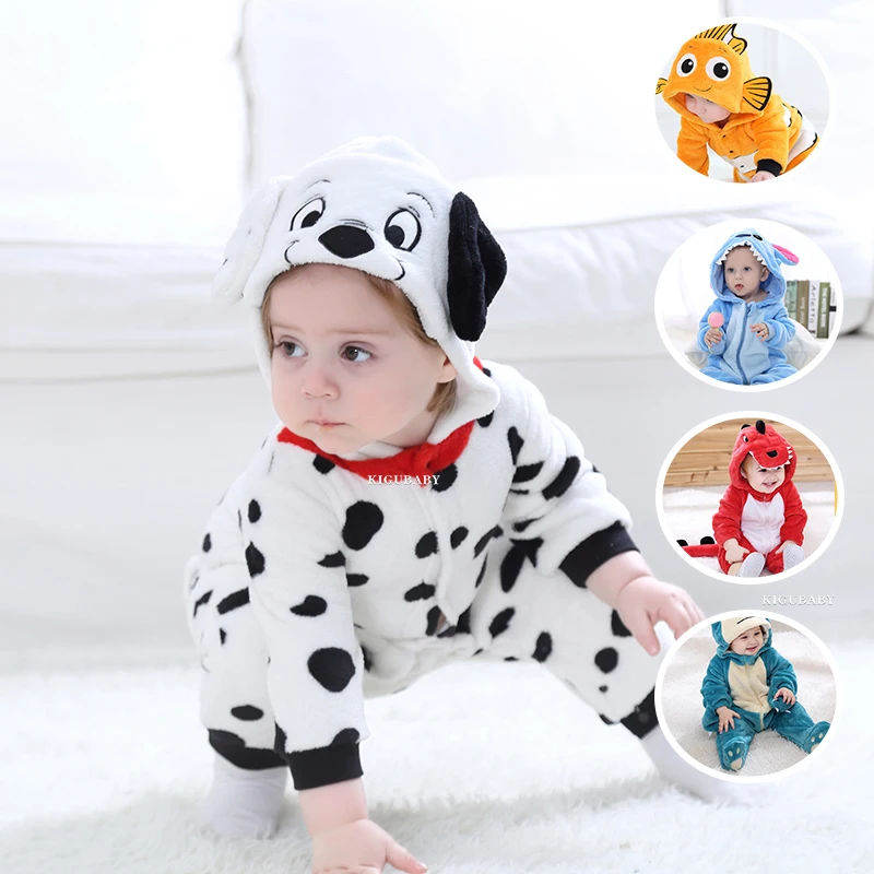 Halloween Tier Dalmatiner Baby Kleidung Kigurumis Junge Mädchen Strampler Winter Pyjamas Body Cosplay Kostüm Gefleckter Hund Image