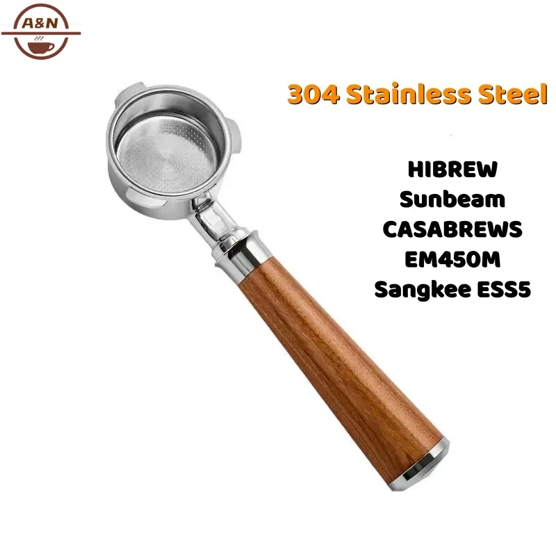 51-mm-Bodenloser Siebträgergriff für Espresso, passend für CASABREWS CM5418, 3700Essential, Sangkee, Mr. Coffee, Hibrew, Kitfort KT-7125 Image