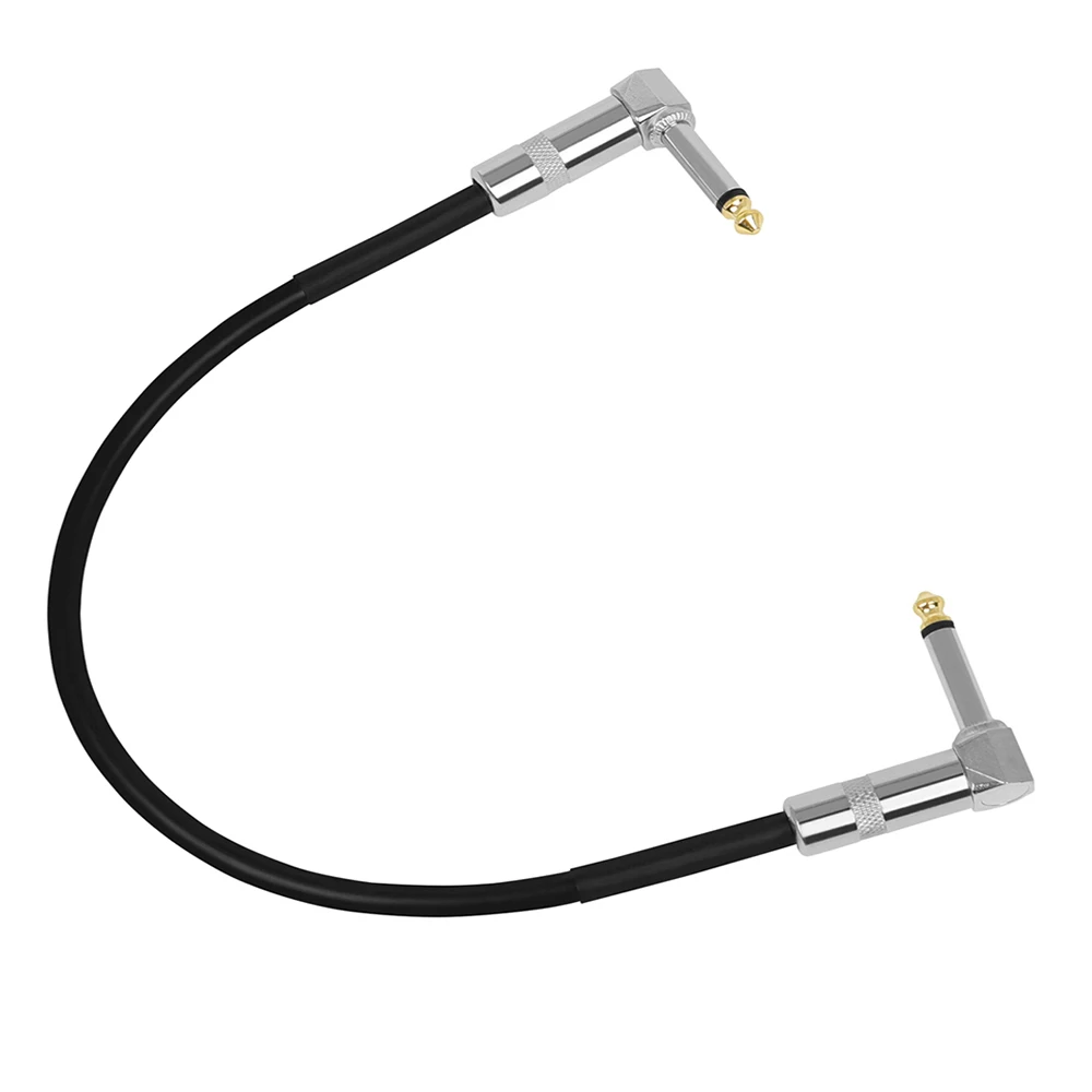 Gitarren effekt pedal kabel 6,35mm Verbindungs kabel 30cm flacher Patch-Anschluss Metall köpfe Kupfer kern kabel Gitarren zubehör Image