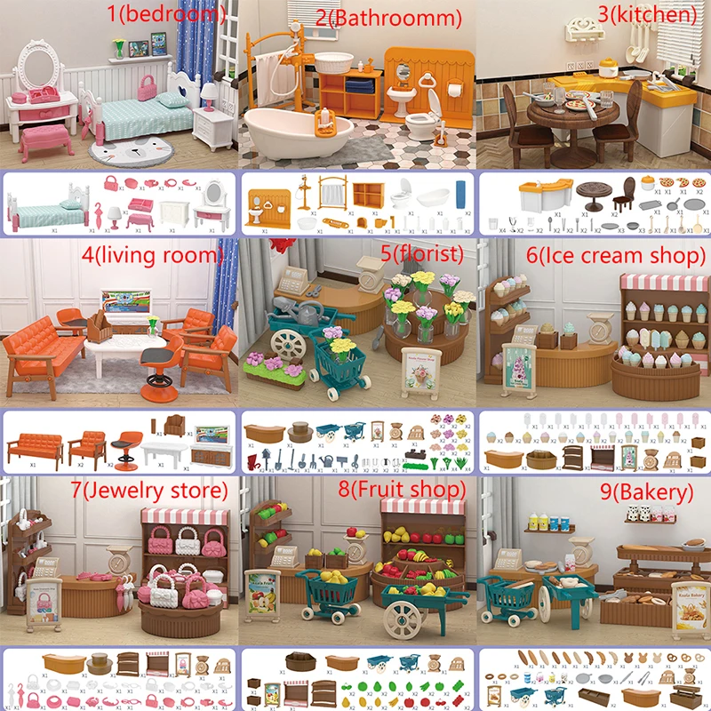 1Set Puppenhaus Möbel Miniatur Spielzeug Für Puppen Kinder Kinder Haus Spielen Spielzeug Mini Möbel Puppe Spielzeug Jungen Mädchen Geschenke