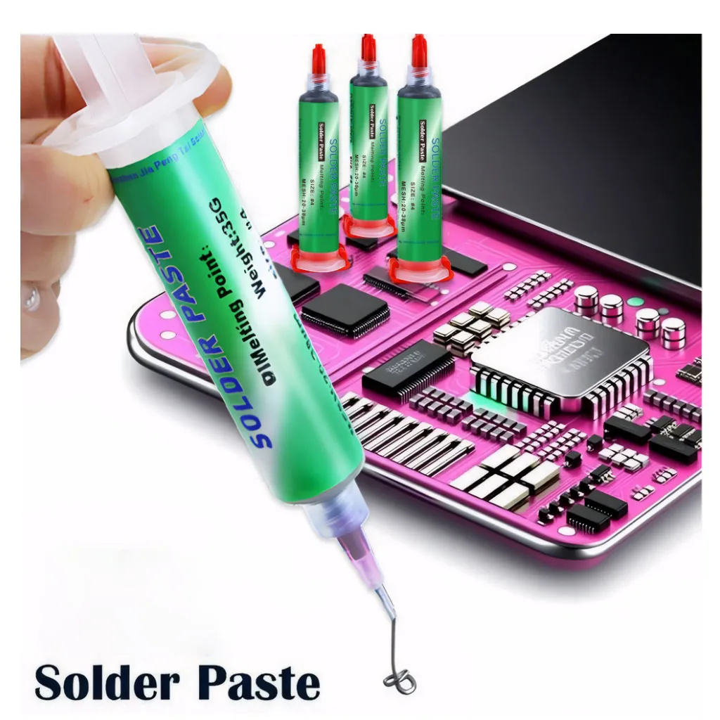 SAC307 Lotpaste Bleifrei No-Clean Sn99Ag0.3Cu0.7 für SMT PCB Reflow Löten, professionelles Schweißpaste Flussmittel für Schaltung Image