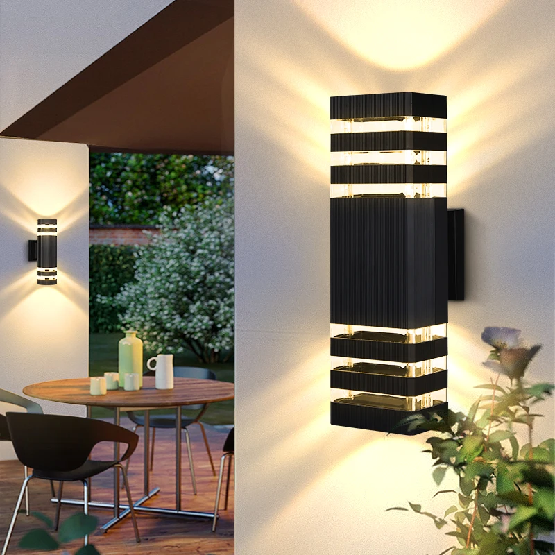 LED-Außenwandleuchten, E27, nach oben und unten, Außenwandleuchte, IP65, wasserdichte LED-Wandleuchte für Veranda, Haustür, Garten, Wandleuchte