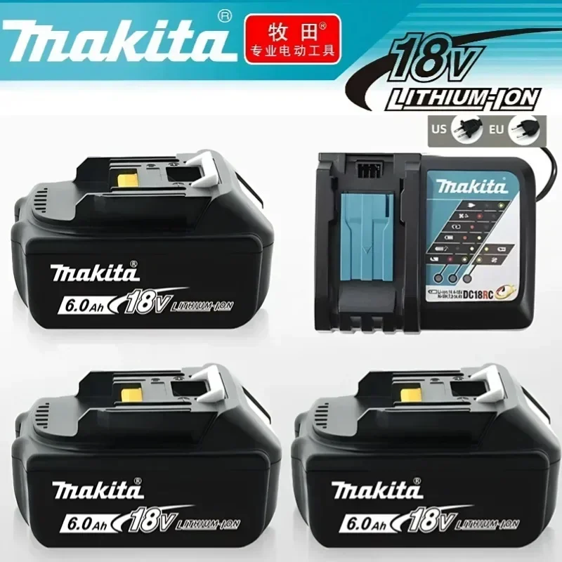 Original mit Ladegerät BL1860 Wiederaufladbarer Akku 18V 6,0Ah Lithium-Ionen für Makita 18V Akku 6Ah BL1850 BL1880 BL1860B LXT400 Image