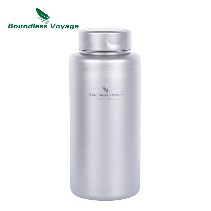 Boundless Voyage Einlagige Titan-Sportwasserflasche 1L Auslaufsicheres Trinkgefäß Outdoor-Kochgeschirr für Camping Ti3013D Image