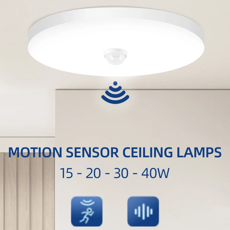 PIR Motion Sensor UFO Decke Lampe 15w 20w 30w 40w Automatische Sensor Schalter Moderne Decke Beleuchtung für Korridor Garage 110V 220V