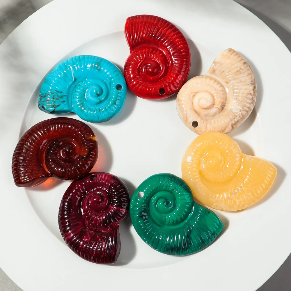 2 Stück bunte 53 x 68 mm extra große Muschelschale Acryl Charms Anhänger für DIY Strand Schmuckherstellung Schlüsselanhänger Halskette Zubehör