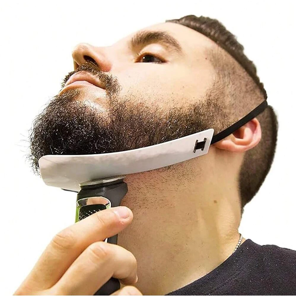 Ausschnitt-Rasierschablone, Bartformer, Halsausschnitt-Leitfaden- und Trimmer-Set mit Schablone für die Pflege von Spitzbart und Schnurrbart für Männer Image