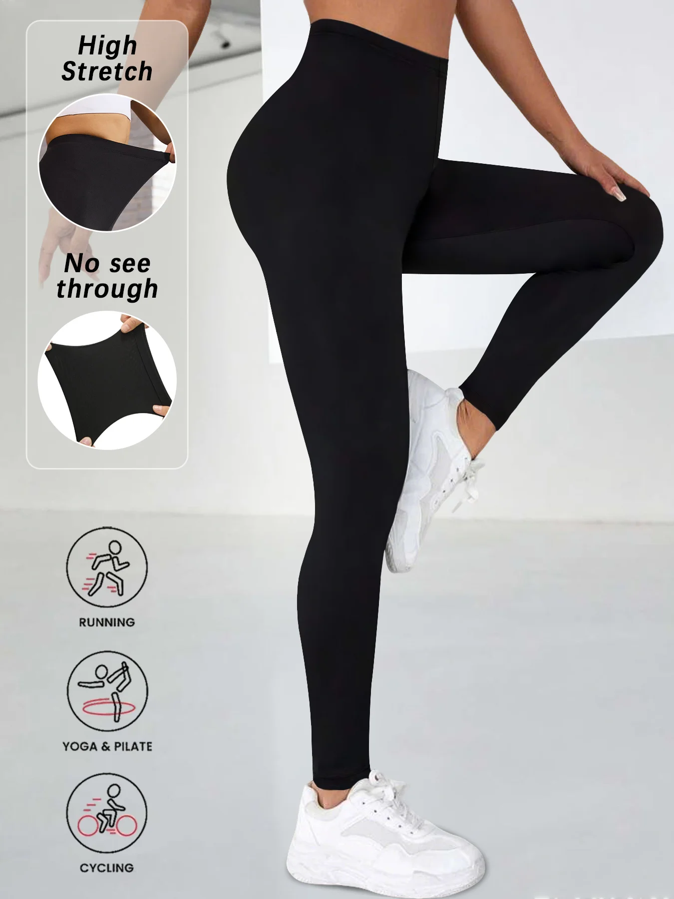 Superweiche Damen-Leggings mit hoher Elastizität, nicht durchsichtig, für Workout, Yoga, Laufen, sportliche Leggings Image