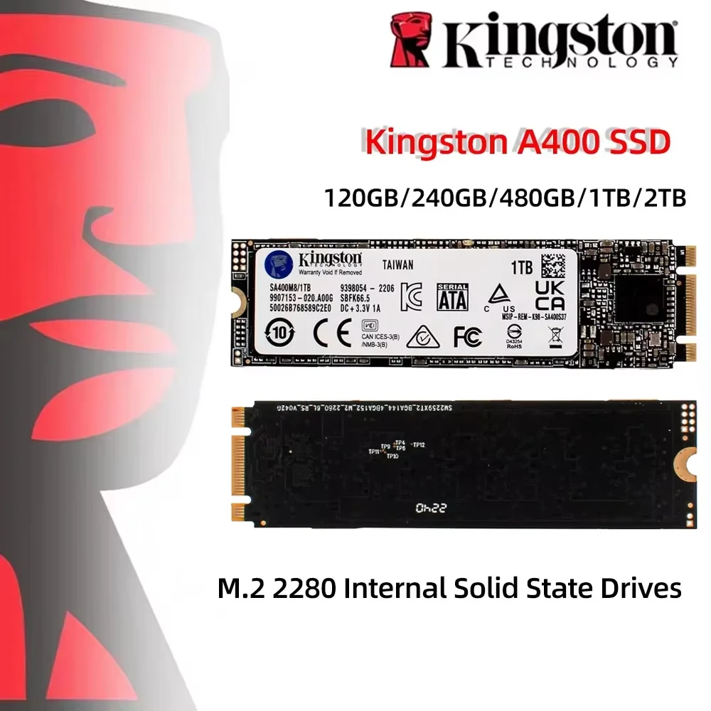 Kingston SSD A400-NGFF 120 GB 240 GB 480 GB 1 TB 2 TB M.2 2280 Interne Solid-State-Festplatte für Laptop-PC Image