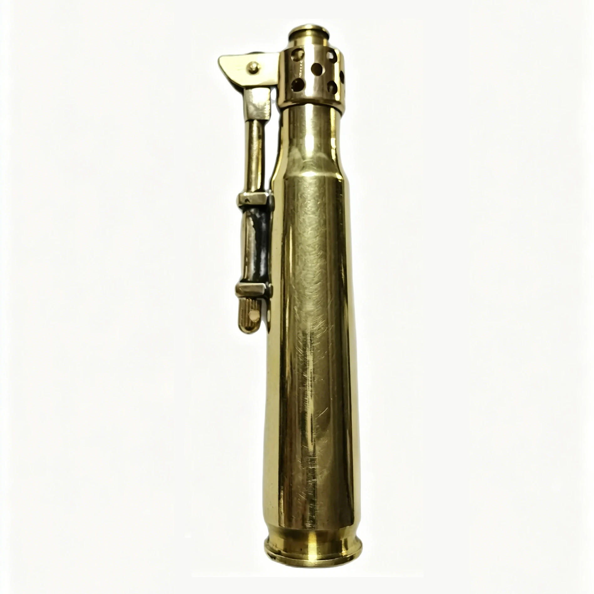 Handgefertigtes Messing Bullet Shell Retrofit Heizöl Feuerzeug Sammlerstück Geschenk Feuerzeug Image