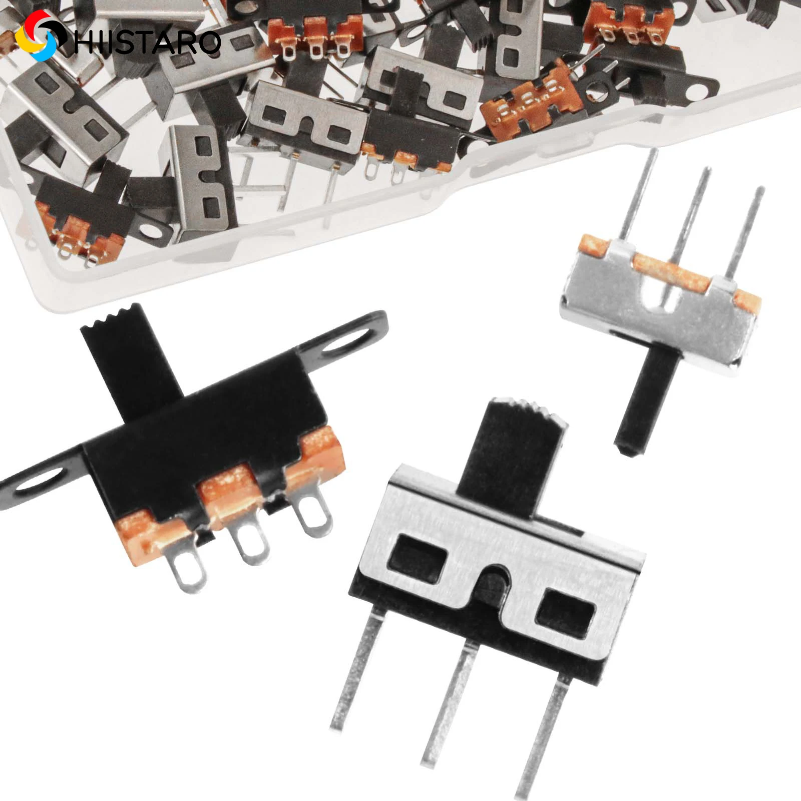 100 stücke Micro Schiebeschalter 2 Position 3 Pin Hohe Knopf Mini Vertikale Schiebeschalter SPDT 1p2t SS-12D10 SS-12F15 SS-12D00 Für PCB Image