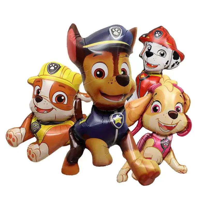 4 Stück Paw Patrol Themed Ballon Party Dekoration Lieferungen Rettungshund Chase Schutt Aluminiumfolie Ballon Kindergeburtstagsgeschenk Image