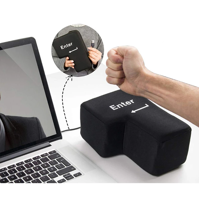 Große USB-Eingabe taste Anti-Stress-Taste Dekompression computer alle Entlüftung kissen Knopf Desktop-Kissen für Programmierer Image