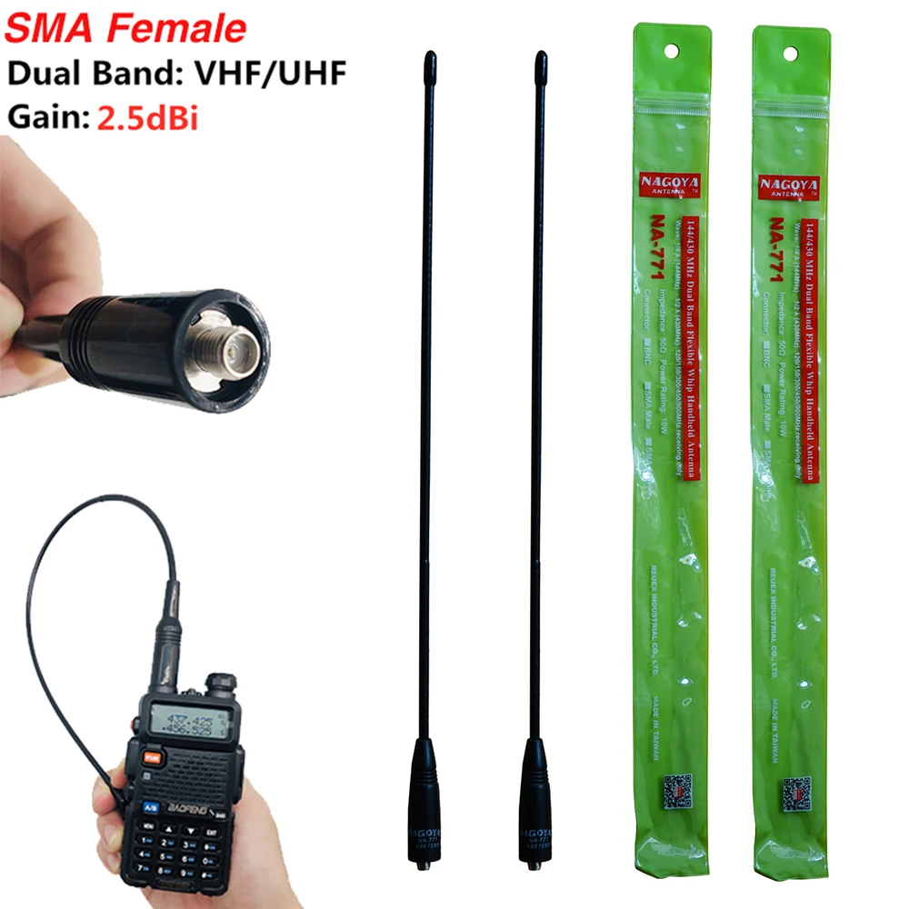 NA-771 SMA-F antenne nagoya weiblich dual band vhf/uhf 144/430mhz weiche antenne na771 für baofeng UV-5R UV-82 BF-888S walkie talkie Image