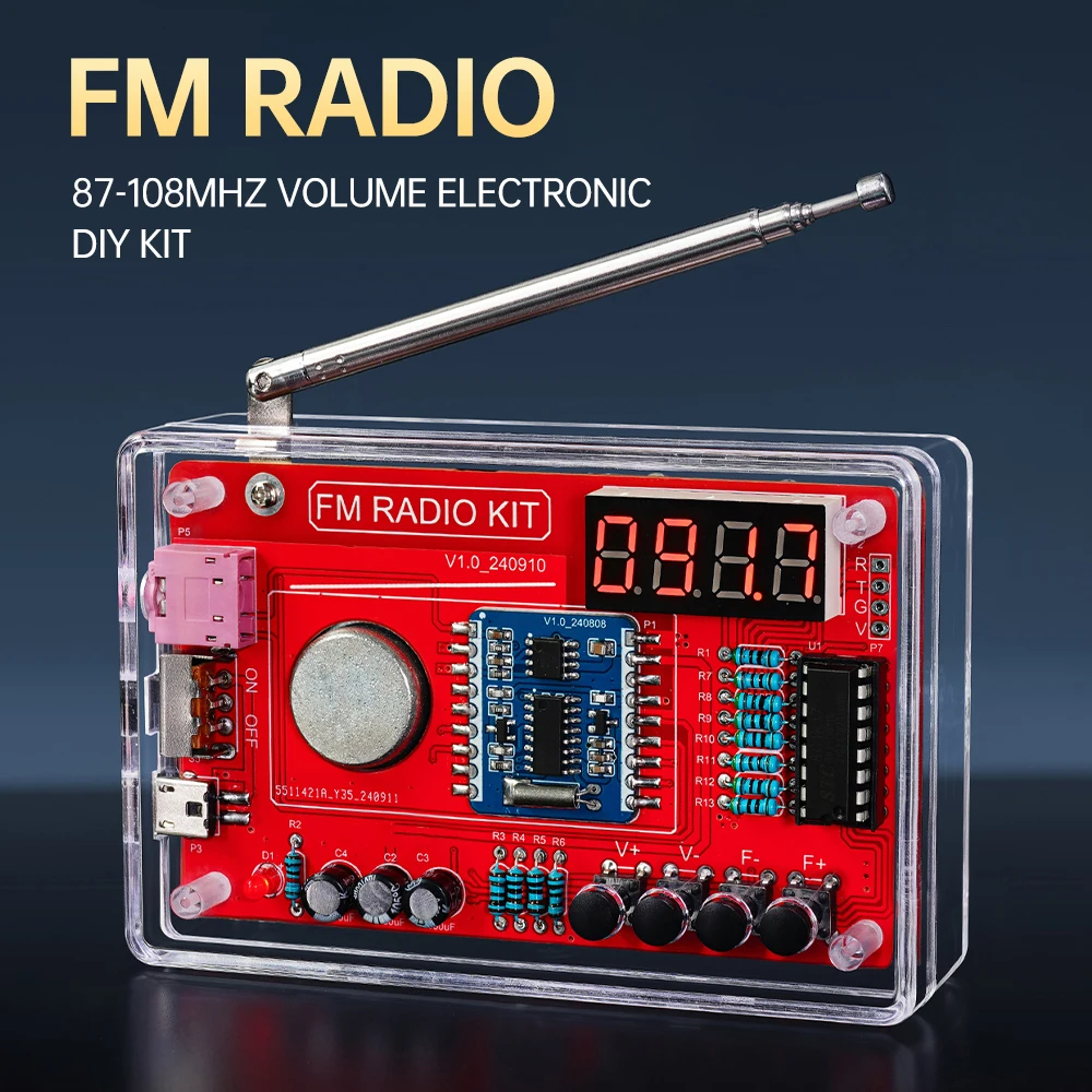 RDA5807 87–108 MHz UKW-Radio DIY-Radio-Lötset, geeignet für Schulunterricht und Heimwerker usw. Image