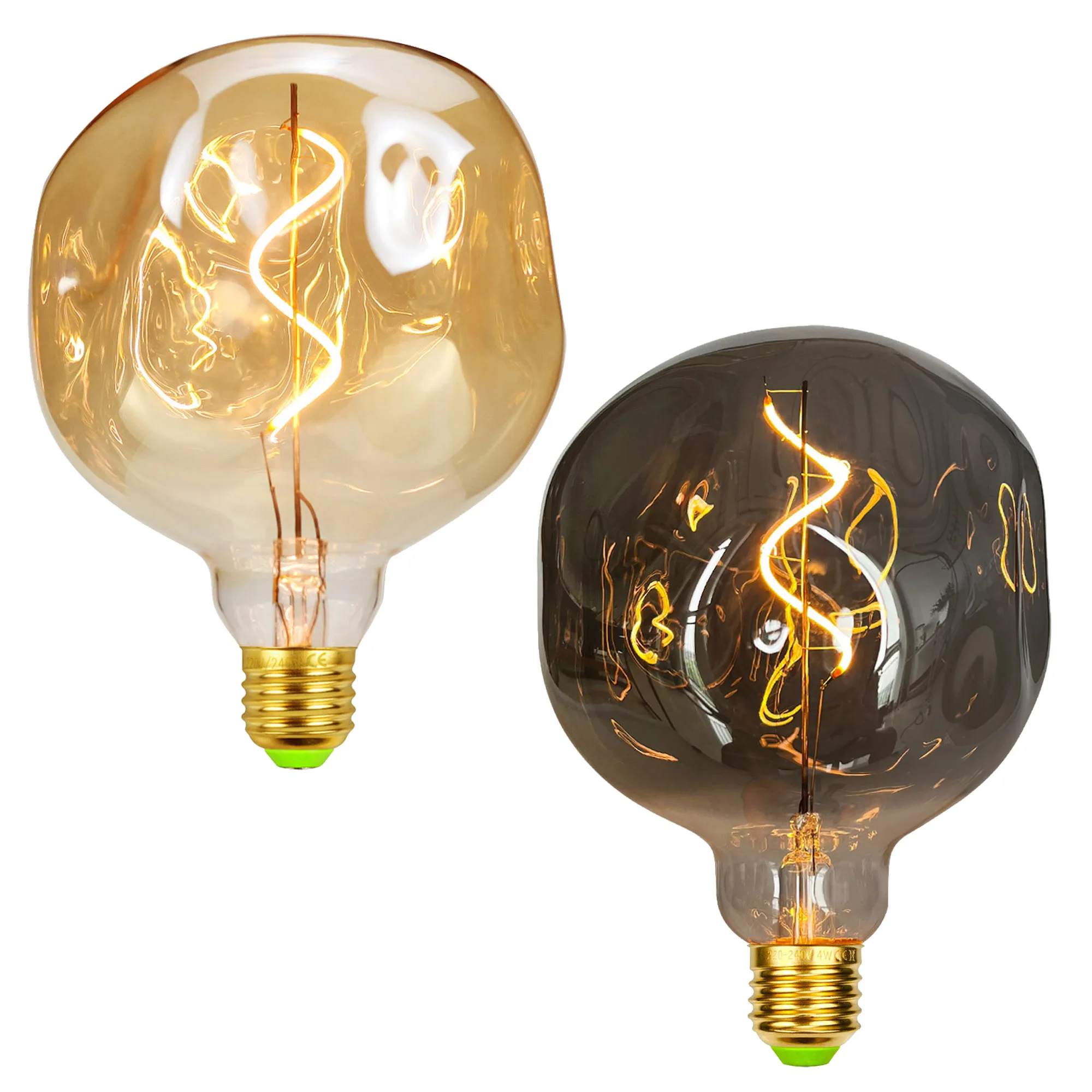 Tianfan Vintage LED Glühbirne G125 speziell geformte große Stein 4w dimmbar 110V 220V E26 E27 dekorative Edison Birne Image