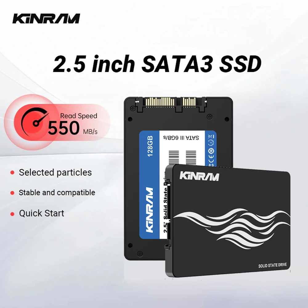 KinRam 256 GB SSD 240 GB 2,5 SATA3 Laptop-Festplatte 120 GB 128 GB interne SATA 3 HDD 64 GB 512 GB Solid-State-Laufwerk für PC-Desktop Image