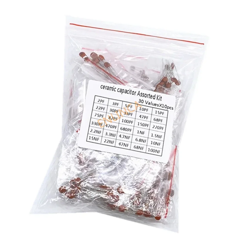 300 teile/los 50 V 2PF-0,1 UF 30 werteX10 stücke keramik kondensator Assorted Kit Elektronische Komponenten Paket 2pF 30pF 100pF 1nF 10nF Image