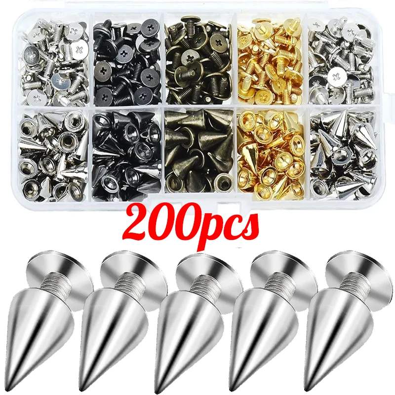 Legierung Spikes Kegel Studs Niet Kugel Spikes Kegel Schraube Studs für Kleidung Schuhe Tasche Kragen Leathercraft Punk Rock Kegel Spikes