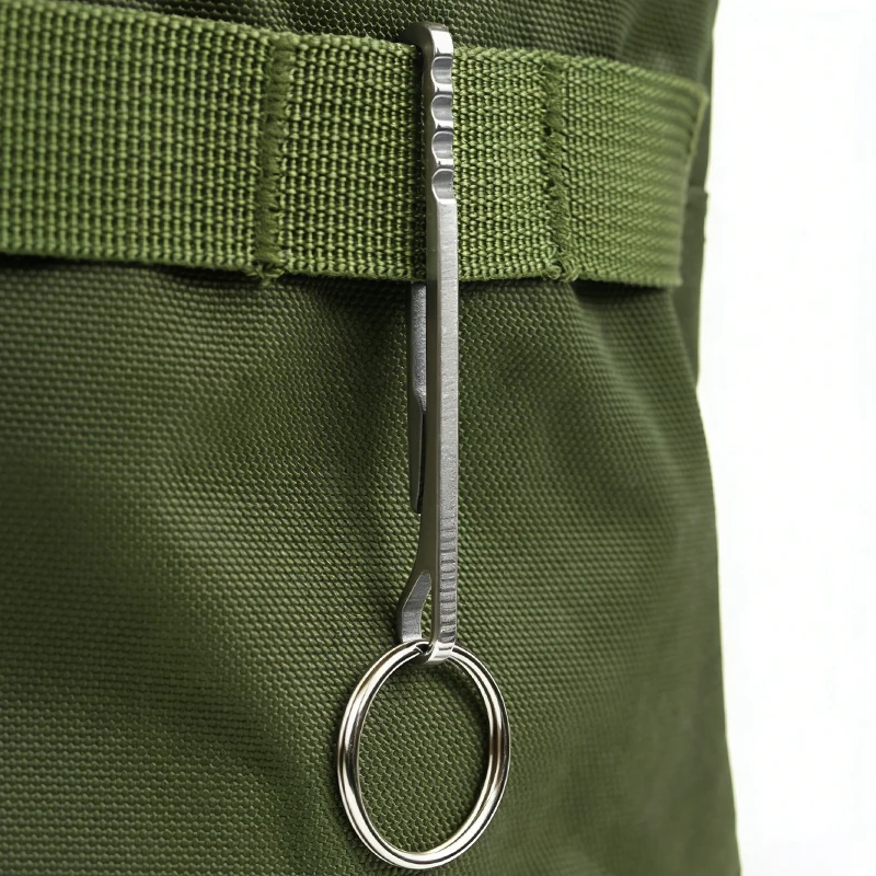 EDC-Werkzeug-Geldbörse aus Edelstahl – multifunktionaler Schlüsselanhänger-Karabiner-Geldclip, unverzichtbares Outdoor-Camping-Zubehör Image