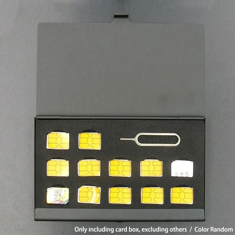 12-Schlitz-Nano 1-Steckplatz-Kartens tift Aluminium tragbare Sim Micro Pin SIM-Karte Nano-Speicher karte Aufbewahrung sbox Fall Schutz halter Image