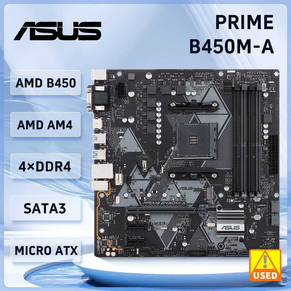 Asus PRIME B450M-A Motherboard B450 B450M Motherboard Sockel AM4 DDR4 unterstützt Ryzen 5 5600 5700 4300G 1600 cpu M.2 Micro ATX Image