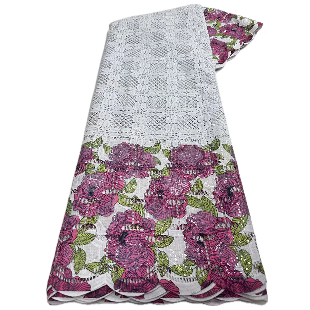 Französischer Mesh-Spitzenstoff aus Milchseide, afrikanischer Tüll-Chiffon-Spitzenstoff, 5 Yards für Nigeria, Braut, Hochzeit, Party, Kleider Image