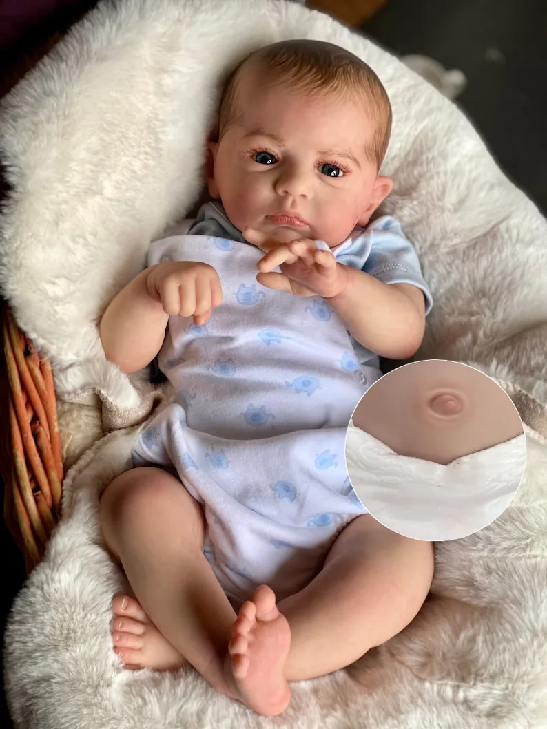 18-20 Zoll Cameron Bebe Reborn Junge und Mädchen mit bemaltem Haar 3D bemalte Haut handgemachte lebensechte Neugeborene Babypuppe