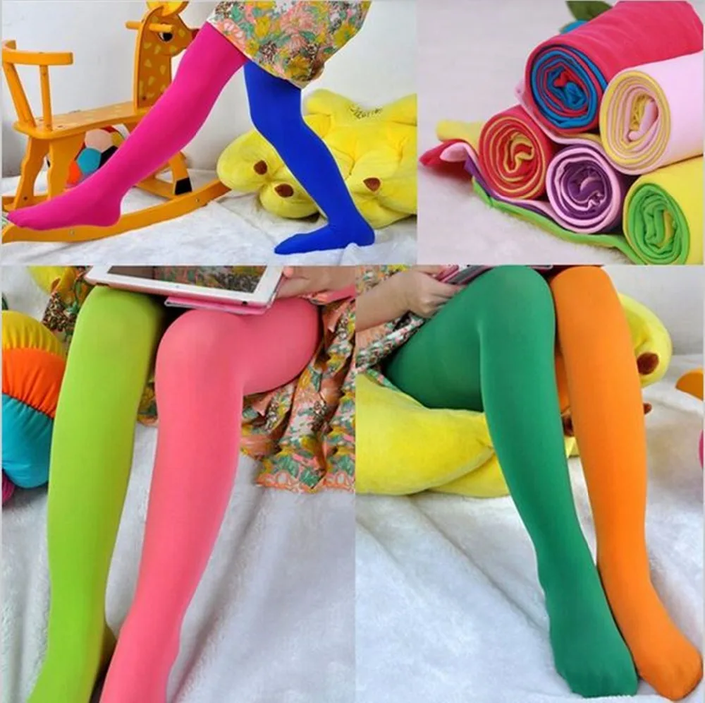 Bonbonfarbene gemischte Strumpfhosen für Mädchen, Baby-Stretch-Hose, dünne Hosen, Damen und Kinder, zum Tönen von Tanzstrumpfhosen, courful Fashion-Strumpf Image