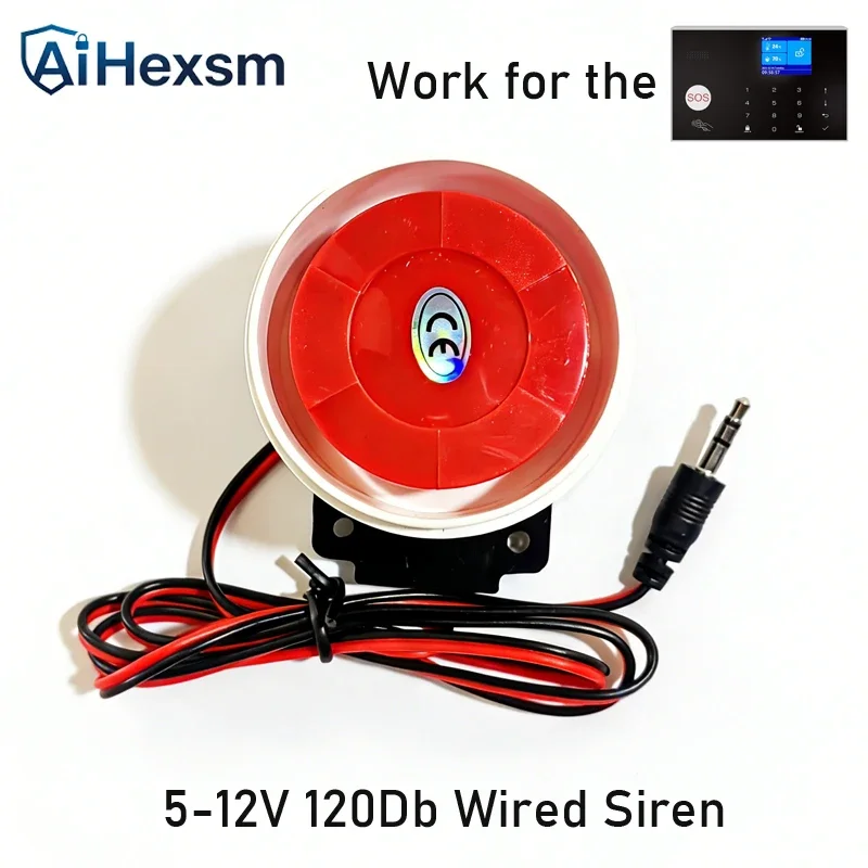 1/5/10 Stück 3,5mm Stecker DC 5-12V Kabelgebundenes Mini-Horn Sirenen-Alarmsystem 120dB Diebstahlschutz Kabelgebundener Langlebiger Alarm für Haussicherheit Image