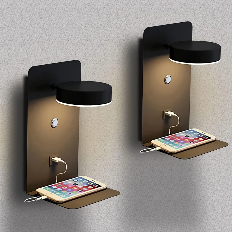 LED-Wand leuchte Innen Handy aufladen USB-Wand leuchten mit Schalter Schlafzimmer Nachttisch Lese lampen Dekoration Wohnzimmer wand paneele zimmer deko tischlampe wandleuchte innen dekoration wohnzimmer deckenleuchte