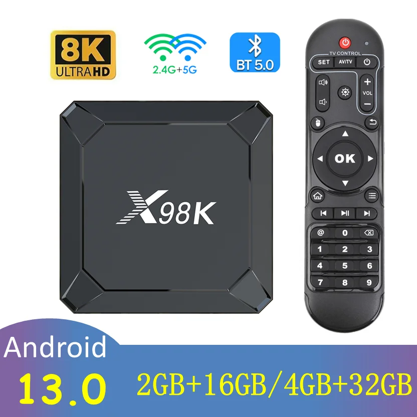 Android 13 TV Box X98K RK3528 Dual WiFi BT 5.0 8K Streaming Media Player Netzwerk Set Top Box Image