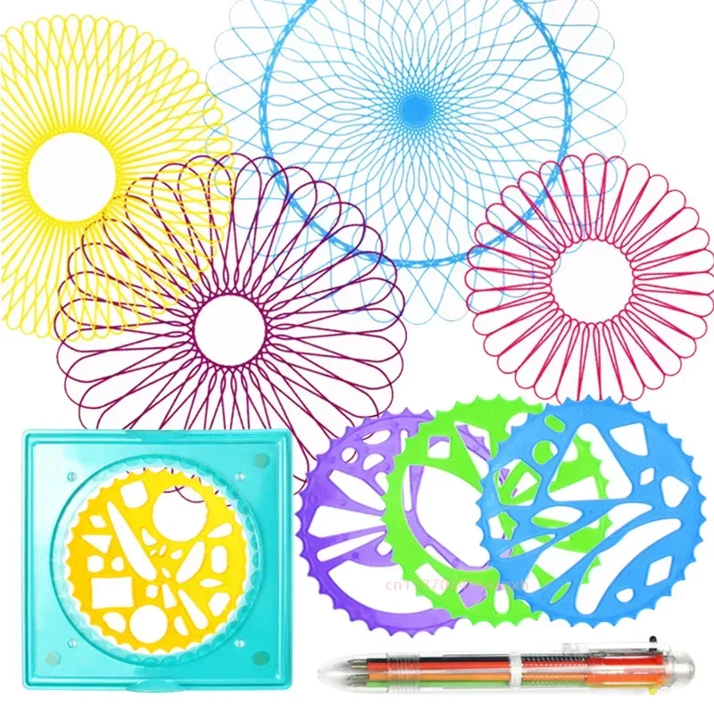 Blumenkurvenlineal Kaleidoskop Kinder Multifunktions-Zeichnungslineal Bruchkurvenregel Hohlspitzenlineal Studentenbriefpapier Image