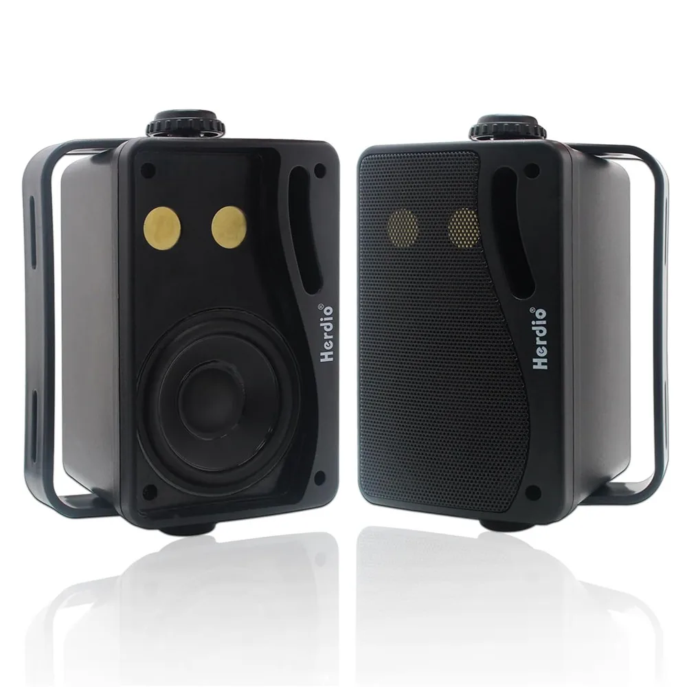 Herdio 3,5'' Passive Außenlautsprecher, verkabelt, wasserdicht, 200 W, 3-Wege-Premium-montierbare Wandlautsprecher für Terrasse, Marine, Boot Image