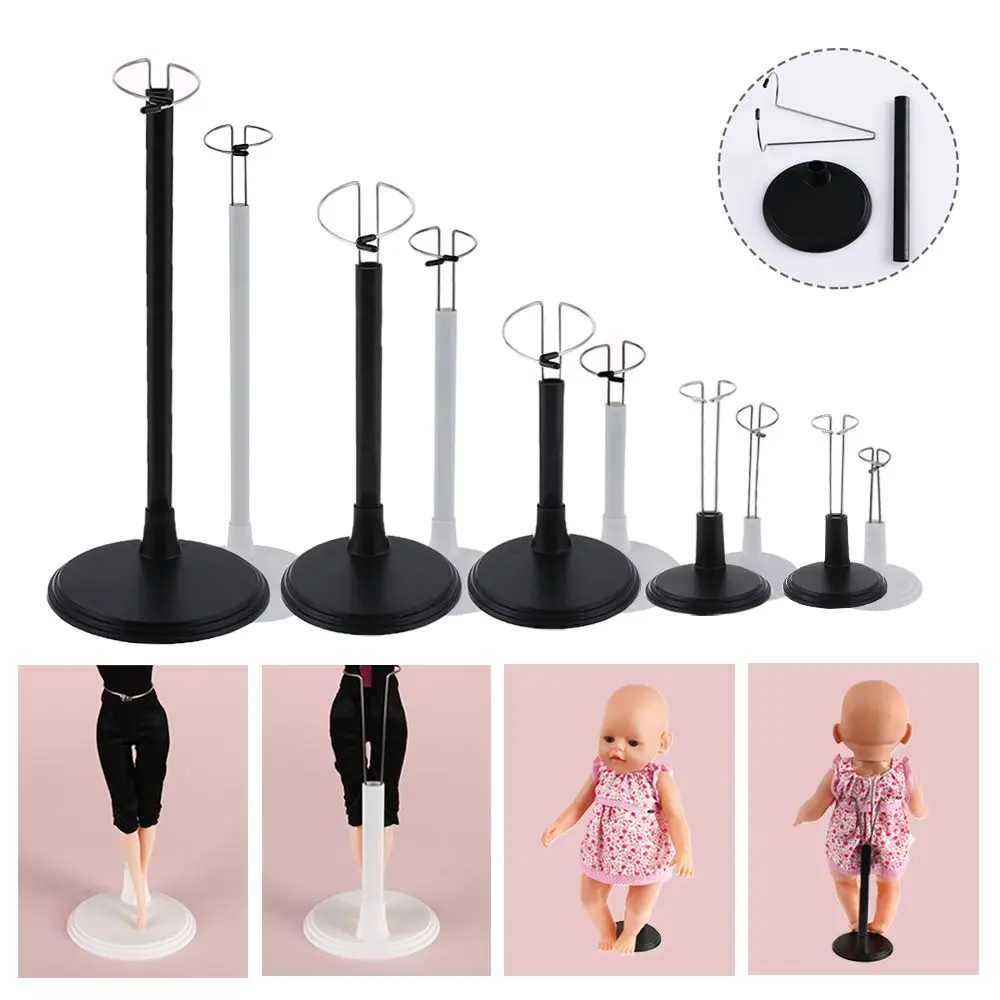 1Pcs Puppe Halterung Weiß Schwarz Puppe Dummy Puppet Einstellbare Ständer Halter Unterstützung Spielzeug Shop Display Puppenhaus Zubehör Image