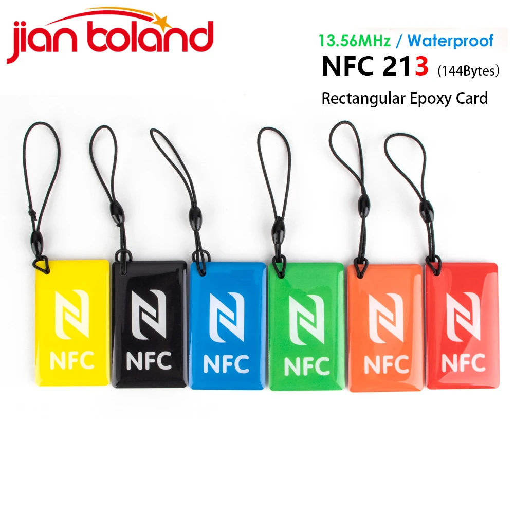 6 stücke rechteckig 13,56 MHz iso14443a Byte nfc ntag213 Epoxidharz-Tag ntag Smartcard-Etikett für alle nfc-fähigen Telefone Image