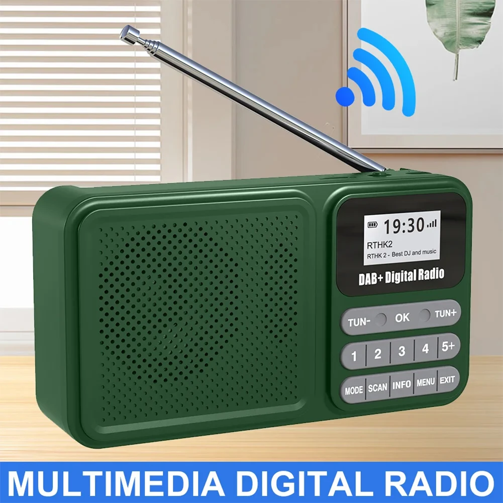 Tragbares DAB+-Digitalradio, Bluetooth-kompatibel, solarbetriebener/aufladbarer kabelloser Lautsprecher, unterstützt U-Disk, TF-Karte, MP3-Wiedergabe Image