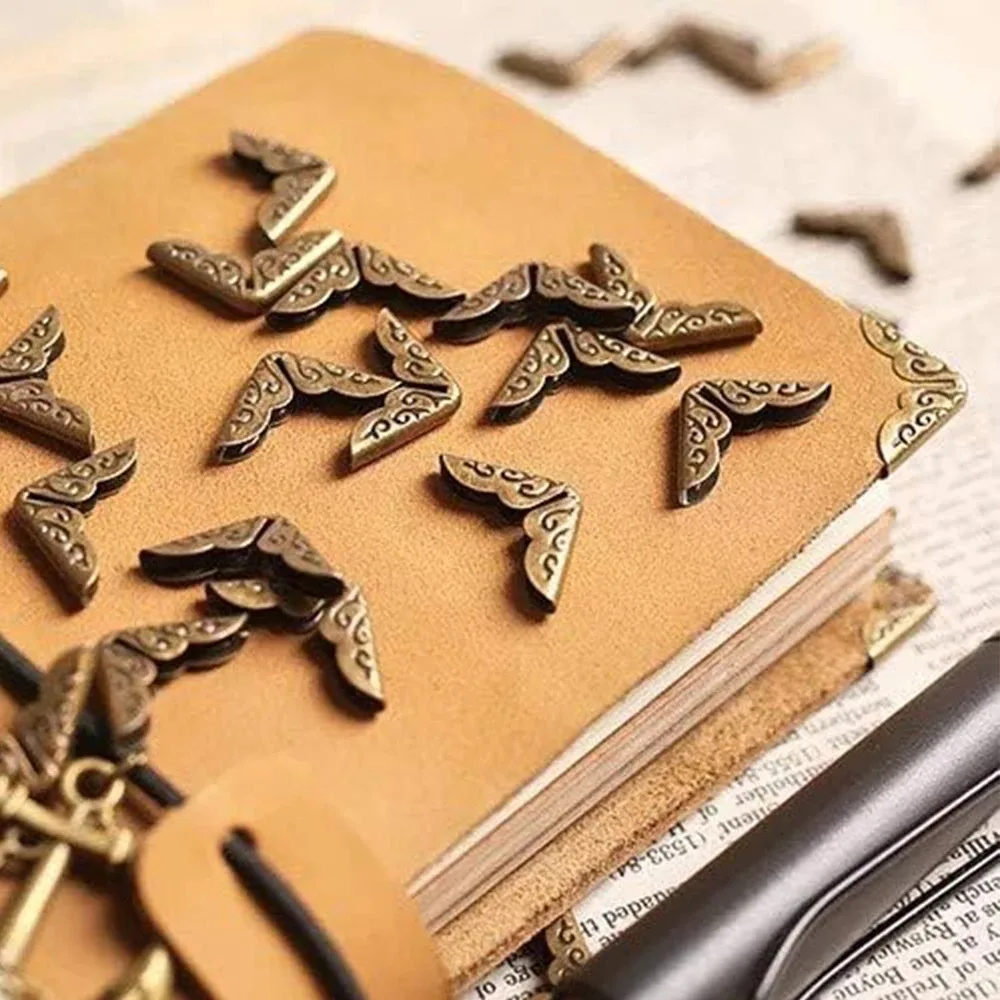 50 Stück Metall Bucheckenschutz Vintage Scrapbook Fotoalbum Notebook Menüs Ordner Schutz Golden Silber Bronze 50 Stück Meta