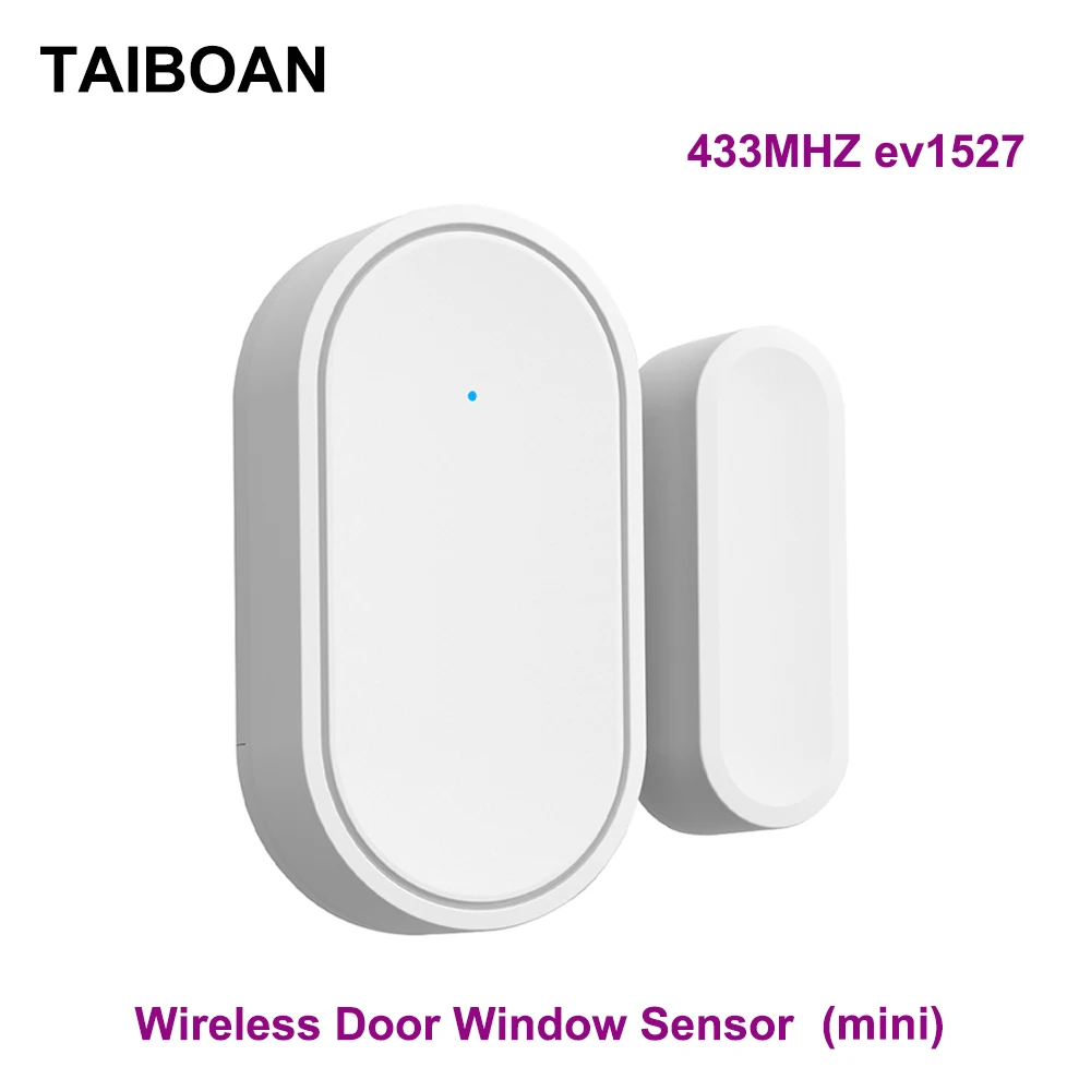 TAIBOAN Drahtloser 433-MHz-Türsensor, erkennt das Öffnen und Schließen der Tür, Anti-Demontage für verschiedene Haushaltsfenster-Diebstahl-Alarmanlagen Image