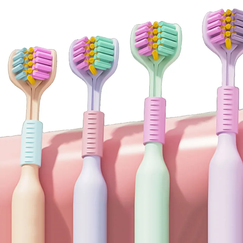 Kinder 3D Soft Hair Mundsichere Reinigung Babyzahnbürsten Erwachsene 360° ° Dreiköpfige U-förmige Zahnbürste, Mundpflegeprodukte für Babys Image