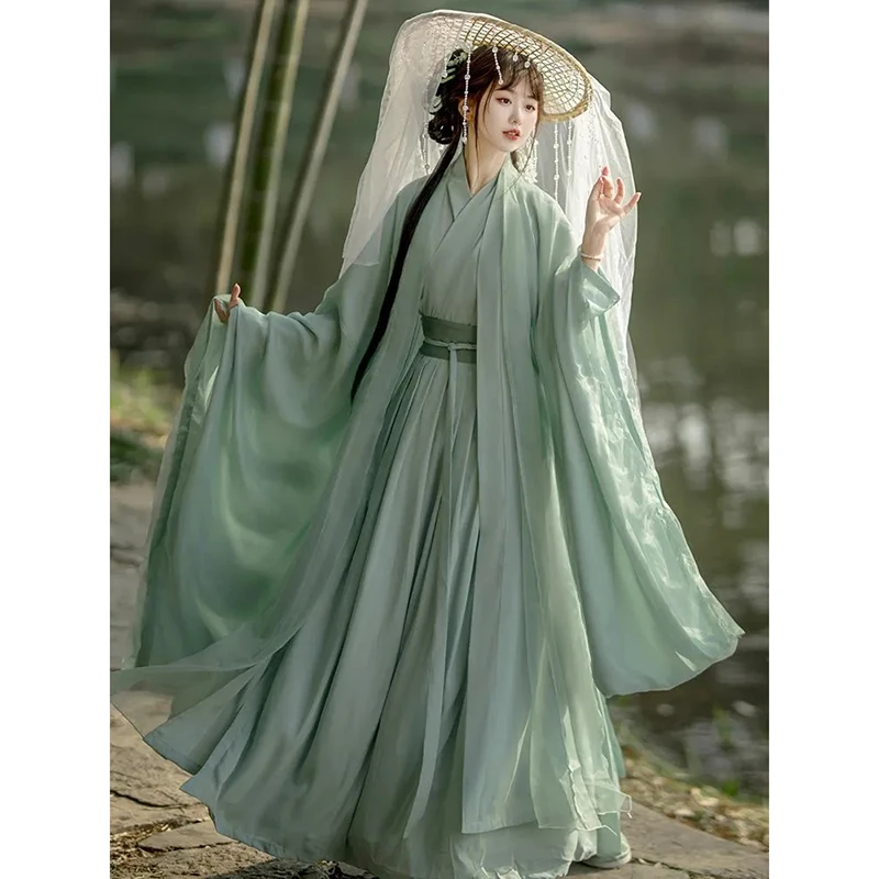 China traditionelle Hanfu Frauen Abendkleider elegante Fee Rock lose große Ärmel elegantes Kleid Bankett Tanz kleidung Frühling Image