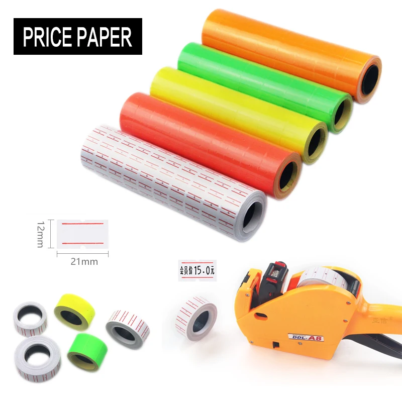 10 Rollen Preisetiketten, einzeilige Preisetikettenmarkierung für MX-5500 Preisauszeichner, Weiß, 21 mm x 12 mm, geeignet für Lebensmittel Image