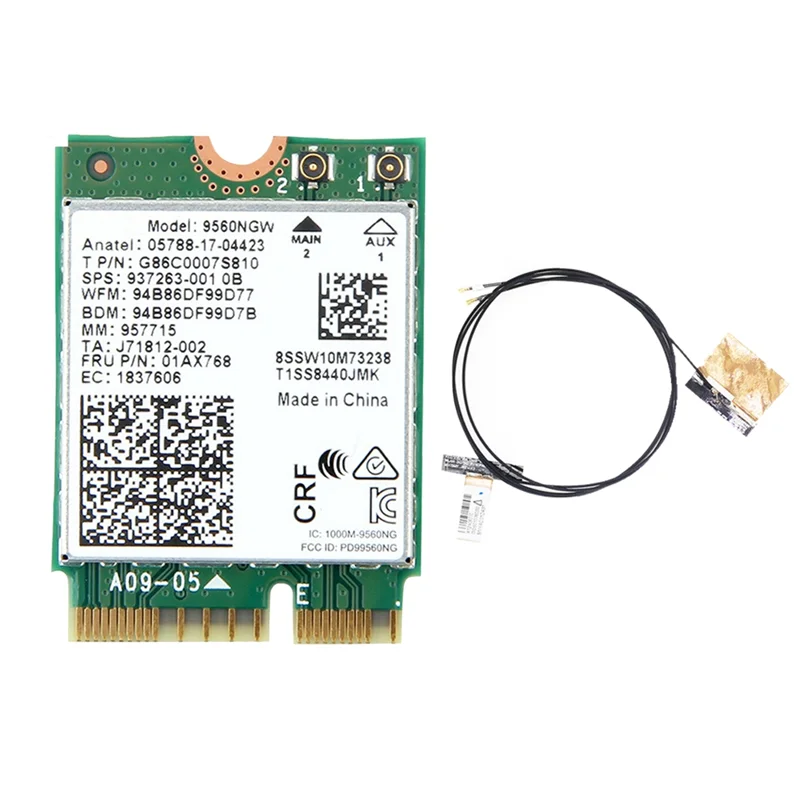9560ngw WLAN-Karten antenne 1730 MBit/s Wireless AC 2,4 Dualband 5,0g 5g BT 802,11 802.11ac M.2 CNC 9560ngw Wireless-Adapter Image