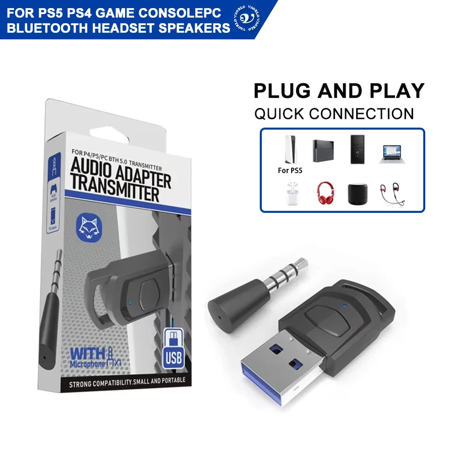 Wireless Game Audio Kopfhörer Adapter Adapter für PS5 PS4 Spielkonsole PC Headset Bluetooth 5.0 Audio Sender Image