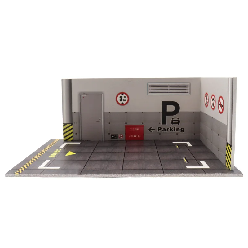 1:32 1:24 Diorama Garage für Diecast Modellauto Spielzeug Vitrine PVC Parkplatz Modell Simulation Miniatur Parkplatz Szene
