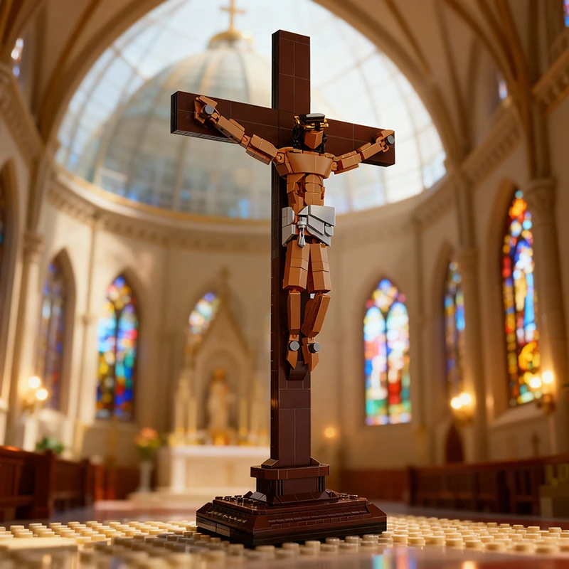 Gute Freitag Jesus Bausteine Figuren Modell Kreative Ziegel Sets Spielzeug für Kinder Kinder Erwachsene Geschenke Desktop Ornament 588 stücke Image